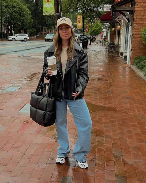 Outtakes from a cold, rainy April day 🌧️☕️🖤🤎 . Hat: @47 Jacket: @hm Top: @target @targetstyle Jeans: @abercrombie Shoes: @nike Bag: @amazon . Spring fashion trends, spring accessories, Spring clothing, Spring style, Fashion trends 2024, what to wear, Trendy spring outfits, Spring fashion inspiration, Spring fashion tips, Spring fashion accessories, Spring fashion trends for women #springfashion #fashiontrends #fashionstyle #ootd #fashionblogger #springstyle #pinterestgirl #pinterestins... Spring Fashion Inspiration, Nike Bag, Short Biker, Trendy Spring Outfits, Nike Bags, Spring Clothing, Spring Accessories, Style Inspiration Spring, Outfits Spring