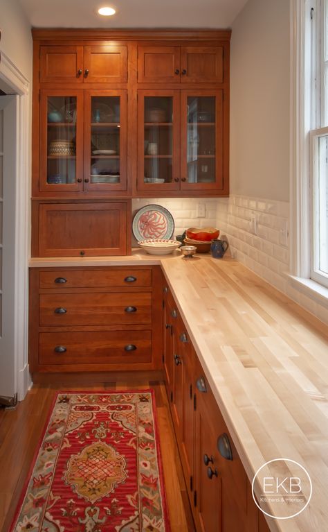 Fir Cabinets Kitchen, Oak Cabinets Butcher Block Countertops, Wood Cabinets Butcher Block Countertops, Oak Cabinets With Butcher Block Counters, Wood Cabinets With Butcher Block Counter, Cherry Cabinet Kitchen, Cedar Cabinets, Kitchen Cherry Cabinets, Timberlake Cabinets