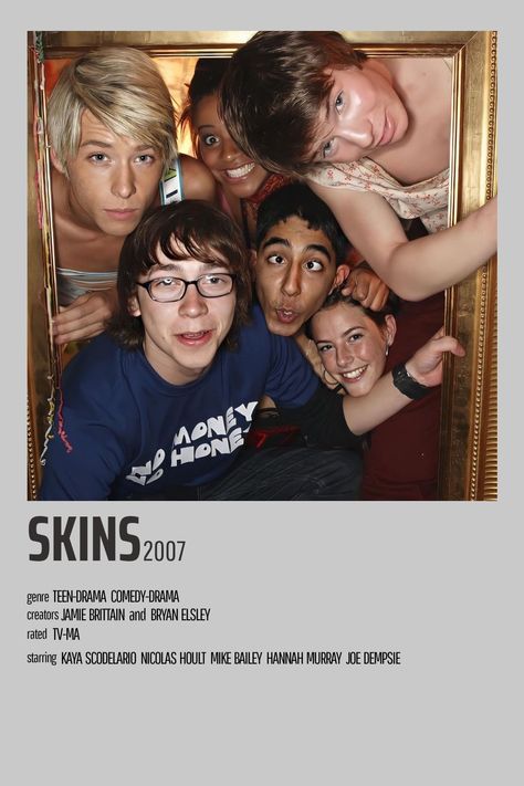 minimalist tv show posters Skins Uk Poster, Minimalist Tv Show Posters, Skins Poster, Tv Show Posters, Joe Dempsie, Cassie Skins, Show Posters, Gossip Girl Fashion Blair, Skin Aesthetics