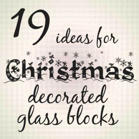 19 Ideas for Christmas Decorated Glass Blocks - and where to buy glass blocks Decorated Glass Blocks, Christmas Glass Blocks, Decorative Glass Blocks, Glass Block Crafts, Lighted Glass Blocks, Purple Pumpkin, Diy Blocks, Homemade Lotion, Silhouette Christmas