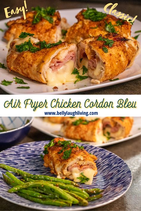 Airfryer Chicken Cordon Bleu, Chicken Cordon Bleu In Air Fryer, Air Fryer Cordon Bleu, Air Fryer Chicken Cordon Bleu Recipes, Chicken Cordon Bleu Air Fryer Recipe, Gordon Blue Chicken Recipe, Air Fryer Chicken Cordon Bleu, Airfryer Dinner, Scarsdale Diet