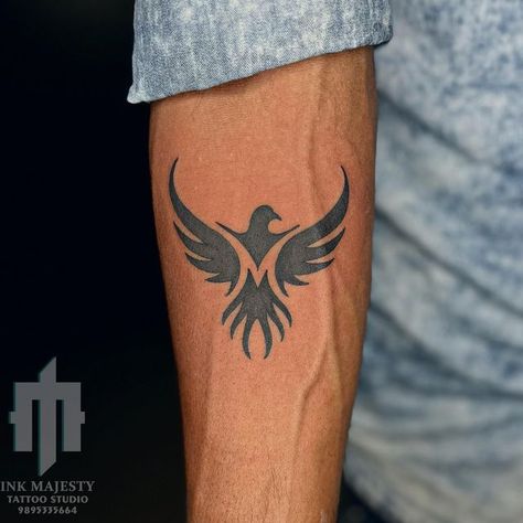 Easy Phoenix Tattoo, Growth Tattoos Men, Simple Phoenix Tattoo Men, Masculine Phoenix Tattoo, Tattoo Designs Men Small Hand, Tattoo Designs Men Small Simple, Mans Tattoo Arm, Phoenix Tattoo Design Men Forearm, Small Phoenix Tattoo Men