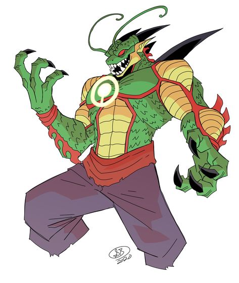 Shadow Dragon Oc Dbz, Dragon Ball Fan Made Transformations, Dragon Ball Concept Art, Frost Demon Oc Dbz, Dragon Ball Redesign, Majin Buu Oc, Dragon Character Design Male, Namekian Oc, Demon King Piccolo