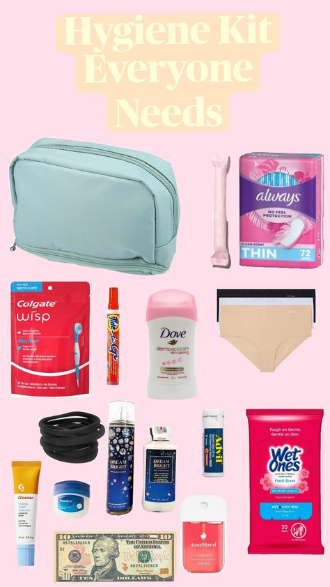 emergency kit for school Kit For School, Skincare Bag, School Emergency Kit, School Backpack Essentials, Preppy School Supplies, Everyday Bag Essentials, Travel Packing Checklist, Daily Routine Planner, School Morning