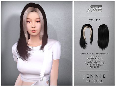 Blackpink Hair, Jennie Style, Pelo Sims, Skin Model, Sims 4 Body Mods, Blowout Hair, Sims 4 Collections, Sims Hair, Tone Hair