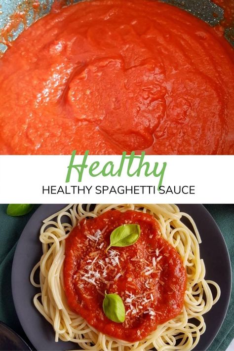 This simple, basic healthy spaghetti sauce is made with garlic, onion, olive oil and canned diced tomatoes. The sauce is cooked for a long period of time, which gives it a very mild but lovely flavor. It's a really nice recipe for a classic homemade pasta sauce, and it can be used in a variety of dishes. It's gluten free, egg free, dairy free, nut free, soy free and vegan - perfect for those with dietary requirements. Spaghetti Sauce Diced Tomatoes, Spaghetti Sauce With Diced Tomatoes, Low Sodium Pasta Sauce, Healthy Spaghetti Sauce, Low Sodium Spaghetti Sauce, Basic Pasta Sauce, Best Spaghetti Sauce, Homemade Pasta Sauce, Healthy Spaghetti