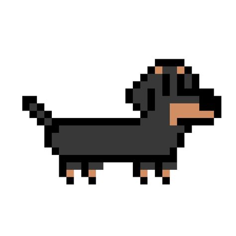 Dachshund Pixel Art!🐶 Dachshund Pixel Art, Sausage Dog Pixel Art, Pixel Dachshund, Weiner Dog Pixel Art, Giraffe Pixel Art, Pixel Dog, Pixel Art Dog, Dachshund Astethic, Dog Pixel Art