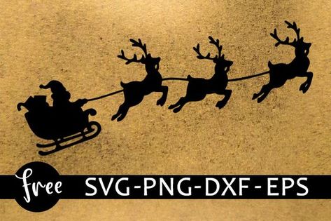 Santa And Reindeer Svg, Santa Silhouette Svg Free, Santa Claus Svg Free, Santa Reindeer Silhouette, Santa Sleigh And Reindeer Svg Free, Reindeer Svg Free Cricut, Reindeer Svg Free, Free Christmas Svg Files For Cricut, Santa Svg Free