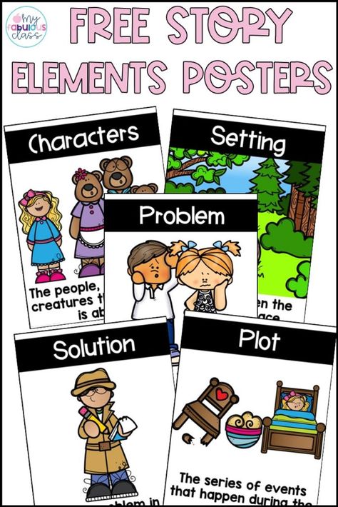 Problem And Solution Read Alouds, Teaching Story Elements Kindergarten, Story Elements Activities Kindergarten, Story Elements Activities 2nd, First Grade Story Elements, Character Setting Problem Solution, Story Elements Activities 1st Grade, Kindergarten Story Elements, Read Alouds For 1st Grade