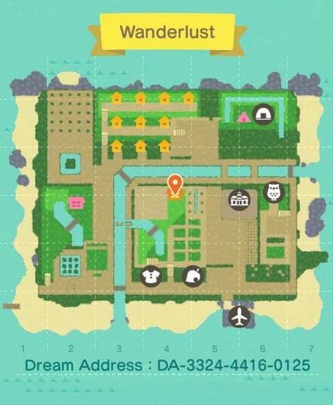 Acnh City Core Map, Neighborhood Animal Crossing Layout, Animal Crossing Island Inspiration Map, Acnh Villagers Homes Layout Map, Acnh Island Map Layout Ideas, Animal Crossing Neighborhood Layout, Animal Crossing Layout Ideas, Acnh Map Design, Animal Crossing Island Layout