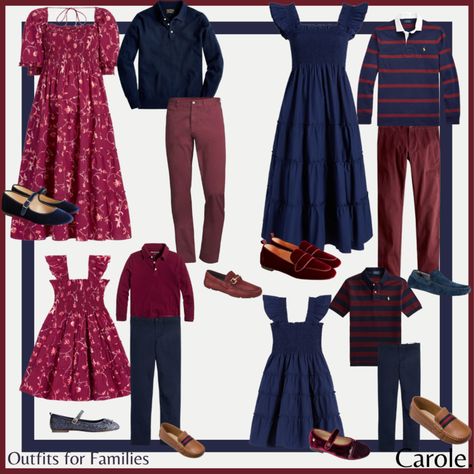 Family Photos Blue Outfits, Burgundy And Blue Outfit, Prenup Outfit, Family Photo Studio, Fam Photos, Christmas Baby Pictures, Farm Photos, Nap Dress, Photo Concept