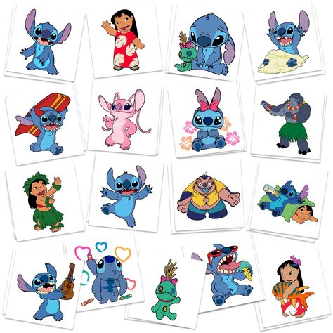 PRICES MAY VARY. 【Package Includes】 34Pcs Stitch Themed Temporary Tattoos with 17 DIFFERENT designs and colors, each Temporary Tattoos measures 2” x 2”. 【Stitch Party Favors for Kids】 Perfect Stitch Temporary Tattoos for kids party gifts, classroom rewards, giveaways, school exchange gifts, carnival prizes, goodies/candy bag fillers, party pinata filler and everyday play! You can also apply them to your body or some smooth objects, such as glass, tile, water bottle, paper, stainless steel, plast Stitch Party Favors, Stitch Birthday Decorations, Smooth Objects, Stitch Party, Kids Party Gift, Most Popular Cartoons, Stitch Birthday, Stitch Tattoo, Pinata Fillers