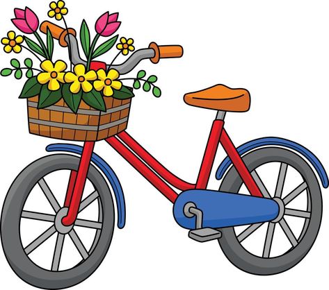 Spring Bike with Flowers Cartoon Colored Clipart Bike Clipart, Bike With Flowers, Spring Bike, Flowers Cartoon, Horror Music, Movie Genres, Big Hero 6, Big Hero, Western Movies