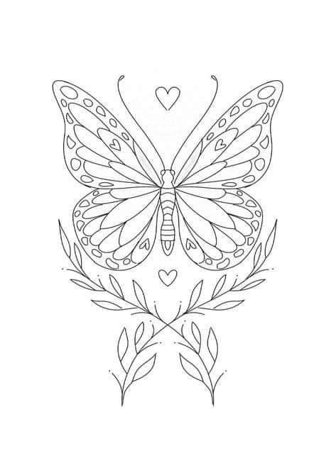 Ordnance Tattoo, Butterfly Tattoo Outline, Outline Coloring Pages, Butterfly Drawing Outline, Tattoo Outline Drawing Stencil Ideas, Butterfly Tattoo Stencil, Coloring Pages Cute, Beginner Tattoos, Tattoo Outline Drawing