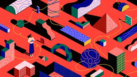 Tell Me About Yourself on Behance Low Poly Landscape, Diary Illustration, Yukai Du, Illustration Shapes, Rag Flag, Isometric Illustration, Brand Ideas, Grid Design, Illustration Style