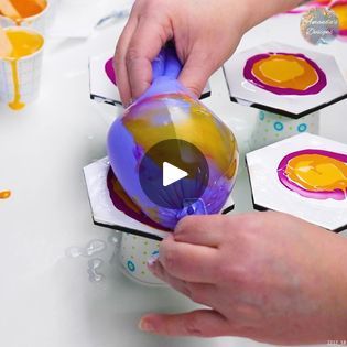 589K views · 1.1K reactions | Using a Glove to Create Flower Patterns | Using a Glove to Create Flower Patterns | By Amanda's Designs | Facebook Paint With Balloons, Ballon Painting, Type Of Painting, Hope You're Doing Well, Give It Time, Paint Pours, Paint Dipping, Foam Clay, Gold Abstract Painting