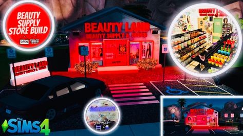 Sims 4 Beauty Supply Store Cc, Sims Videos, Beauty Land, The Sims 4 Lots, Sims 4 Tattoos, Sims 4 Piercings, Sims 4 Black Hair, Sims 4 Cc Kids Clothing, Sims 4 Bedroom