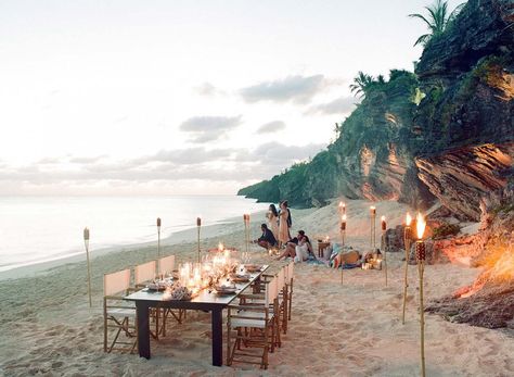 Looks Like We Found the Best Place to Have a Relaxed, Carefree Destination Wedding Al Fresco Dinner Party, Party Under The Stars, Wedding Reception Layout, Reception Layout, Elegant Wedding Flowers, Al Fresco Dinner, Beach Bonfire, Wedding Picture Frames, Gorgeous Sunset