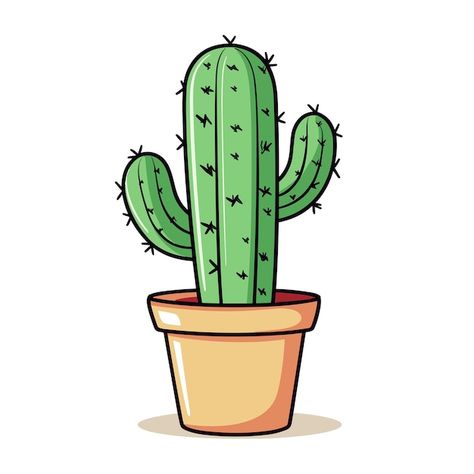 Cactus Cartoon, Cartoon Cactus, Cactus Vector, Cactus Clipart, Cute Cactus, Clipart Cartoon, Cartoon Style, Cartoon Styles, Premium Vector