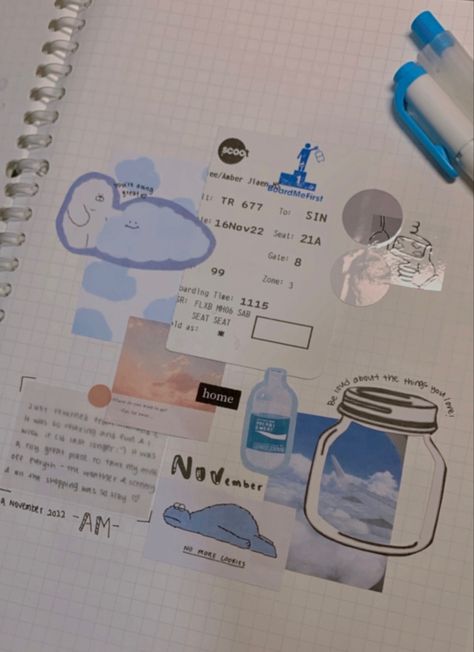 #scarpbook #clouds #blue #journal #art #november #airplane #sky Heads In The Clouds, Sky Journal, Blue Journal, Journal Therapy, Graphic Design Course, Art Journal Therapy, Journal Art, Design Course, In The Clouds