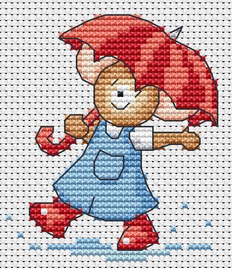 Mary Poppins Cross Stitch, Cross Stitch Umbrella, Umbrella Cross Stitch Pattern, Ducktales Cross Stitch, Cross Stitch Mice Patterns, Mouseloft Cross Stitch, Cross Stitch Magazines, Christmas Cross Stitch, Friends Forever