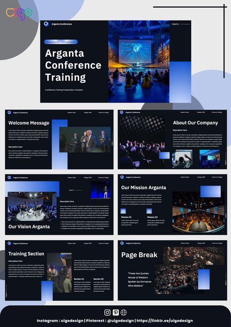 Arganta - Conference Training Presentation Template Powerpoint is a Presentation/Pitch Deck Template with professionals and a modern style ready to make your next presentation amazing. Training Presentation, Conference Presentation, Art Conference, Pitch Deck Template, Keynote Design, Event Agency, Deck Template, Powerpoint Design Templates, Conference Design