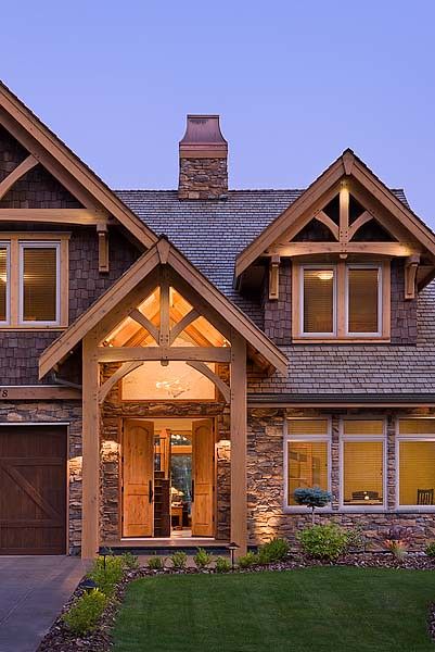 Hybrid Timber Frame Homes, Dutch Gable Roof, Gable Roof Design, Exterior Entrance, Hamptons Style Homes, Hamptons Style Home, Gable House, Timber Frame House, Rustic House Plans