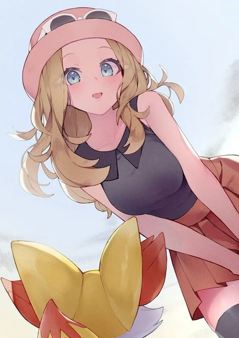 FanArt by リンドリコ on Pixiv Serena Pokemon Fanart, Fennekin Pokemon, Pokemon Women, Pokemon Monster, Pokemon X And Y, Pokemon Xyz, Pokemon Serena, Ash And Serena, Pokemon Ash And Serena