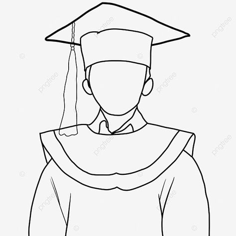 Graduation Man, Man Line Art, Graduation Drawing, Drawing Man, Man Drawing, Transparent Clipart, Kids Graduation, Man Sketch, Remove Background From Image