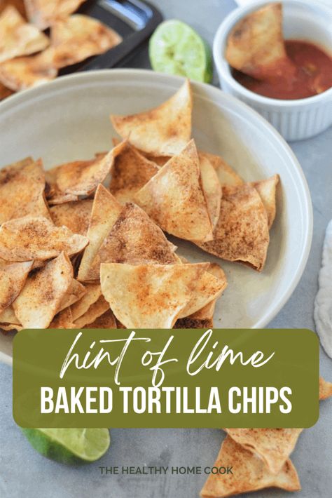 Homemade Baked Tortilla Chips - The Healthy Home Cook Home Made Tortilla Chips, Home Made Tortilla, Gluten Free Tortilla Chips, Fresh Corn Salsa, Apple Compote, Chocolate Apple, Baked Tortilla Chips, Cinnamon Tortilla Chips, Cinnamon Tortillas