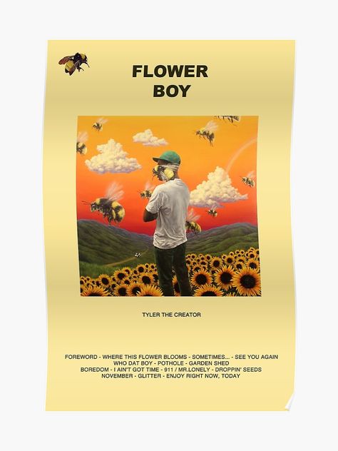 Flower Boy Album Cover, Flower Boy Album, Tyler Poster, Flower Boy (album), Boys Posters, Wall Art Decor Prints, Flower Boy, Album Cover Poster, Music Wall Art