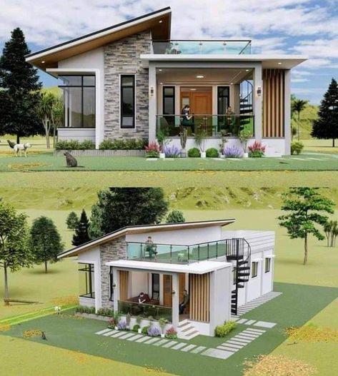 2 Bhk House Design, Modern Mexican Home, Small House Design Philippines, Decorate For Spring, Small House Blueprints, Farm Style House, Cottagecore House, Small Modern House Plans, Mexican Hacienda