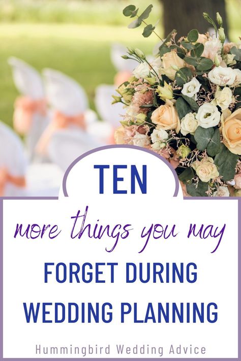 When you plan a wedding, there are a million things you need to remember. So much so, it's easy to forget some stuff. This post is all about the things you may forget while planning a wedding. During wedding planning, you have the opportunity to plan ahead and make sure you remember and take care of these wedding day details, before it's too late. // wedding advice // bride tips // getting married // groom advice // engaged // forget on wedding day // wedding reminders // getting married Wedding Details To Remember, Wedding Day Reminders, Things To Remember For Wedding, Wedding Reminders, Hummingbird Wedding, Bride Tips, Wedding Tools, Wedding Day Details, Second Wedding