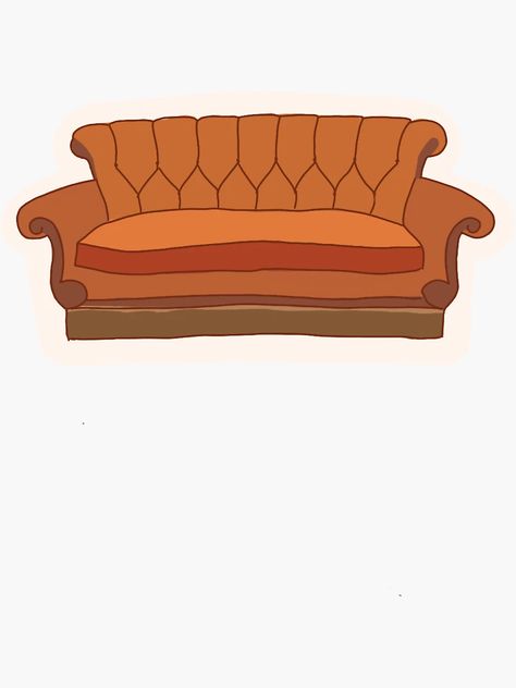 "Central Perk Couch" Sticker for Sale by makaylagibbs | Redbubble Central Perk Couch, Friends Couch, Coffee Infographic, Christmas Door Decorating Contest, Friends Clipart, Door Decorating Contest, Friends Cake, Friends Tv Series, Friends Central Perk