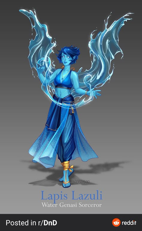 Water Genasi, Dnd Races, Steven Universe Characters, Fantasy Races, Steven Universe Fanart, Dungeons And Dragons Characters, Water Element, Dnd Art, Fantasy Artist