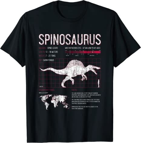 Amazon.com: Spinosaurus Dinosaur Facts T Shirt Mens Womens Kids Science : Clothing, Shoes & Jewelry Dinosaur Tshirt, Dinosaur Facts, Dinosaur Outfit, Kids Science, Science Tshirts, Dinosaur Shirt, Kids Styles, Vneck Tshirt Women, Science For Kids