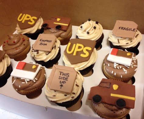 Ups Retirement Party Ideas, Retirement Party Cakes, Ups Truck, Company Cake, 53 Chevy Truck, Retirement Party Ideas, Dedication Ideas, Valentine Sugar Cookies, Retirement Party Decorations