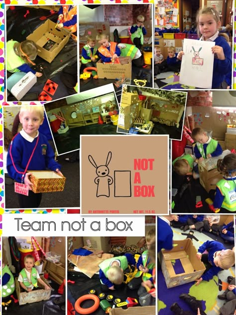 Foundation Stage Stickney - Not a Box Deconstructed Role Play, Week Of The Young Child, Creative Curriculum Preschool, Box Activities, Stage Box, Book Area, School Age Activities, Childrens Books Activities, Class Displays