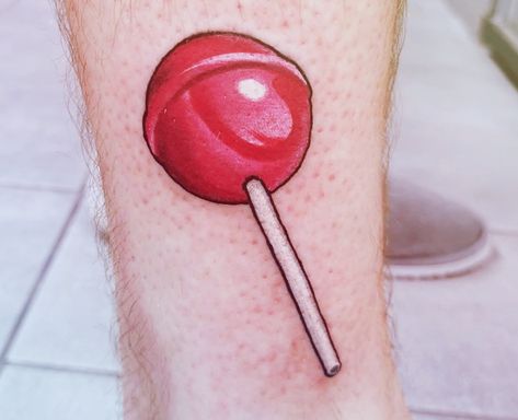 Lollipop Tattoo Design, Candy Tattoo Design, Lollipop Tattoo Small, Heart Lollipop Tattoo, Sucker Tattoo, Candy Tattoo Ideas, Popsicle Tattoo, Lollipop Tattoo, Lollipop Cartoon