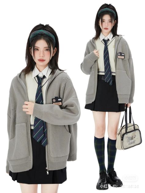 Evangelion Inspired Outfit, Acubi School Fit, After Class In The Afternoon Fashion, School Outfits Korean Style, City Clothes, Drama Outfit, 가을 패션, Korean Outfits, School Fashion