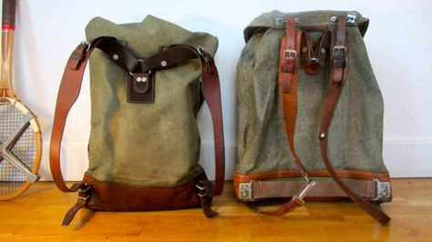 swiss army backpack salt and pepper small vs. big compared from the back Swiss Army Backpack, Army Backpack, Waxed Canvas Backpack, Retro Backpack, Military Backpack, Rugged Leather, Canvas Leather Bag, Hunting Bags, Swiss Military