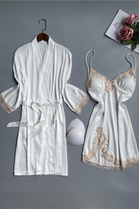 Women Nightwear Dresses, Women Robe, Kimono Gown, Summer Sleepwear, Bath Robes For Women, Gown Suit, Women Sleepwear, Lace Bride, Chic Gowns