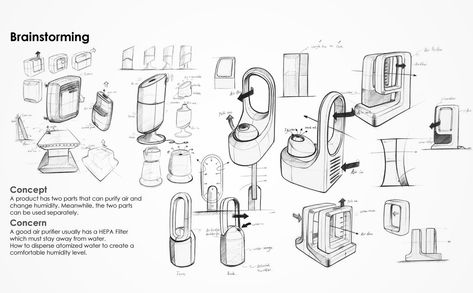 Create the Perfect Environment To Work In | Yanko Design Product Design Board, Industrial Design Presentation, Product Presentation Design, Product Design Presentation, Product Design Poster, Product Design Portfolio, Air Purifier Design, Industrial Design Portfolio, Presentation Board Design