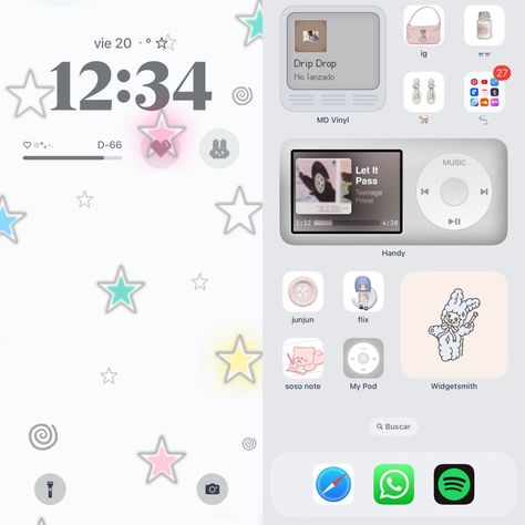 Iphone Kpop Layout, Kpop Layout Homescreen, Ipod Widget Kpop, Layouts Iphone, Yellow Pastel Aesthetic, Homescreen Ideas Iphone, Homescreen Ios 16, Ios Layout Aesthetic, Cute Phone Themes