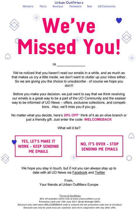 win-back-email.gif (650×1000) We Miss You Email Marketing, Reactivation Email, Win Back Email, Winback Email, Abandoned Cart Email, Email Newsletter Inspiration, Engagement Emails, Email Marketing Business, Email Marketing Ideas