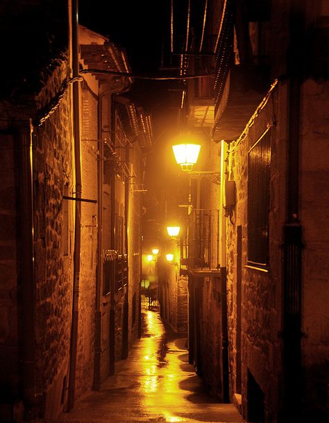 Night lights by fallrod, via Flickr Night Shoot, Number 42, Neon Noir, Night Rain, Night Shot, Dark City, Mysterious Places, Street Lights, Light Night