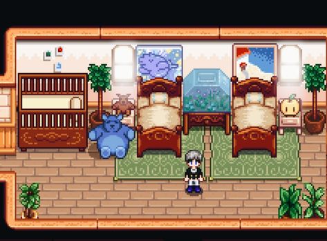 Stardew Nursery, Stardew Valley Nursery, Stardew Valley Kids Room, Stardew Decoration, Stardew Valley Layout, Farm Games, Game Fanart, Kid Bedroom, Bedroom Idea