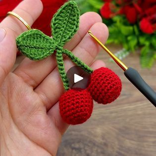 Crocheted Strawberry, Cherry Keychain, Strawberry Keychain, Keychain Crochet, Crochet Gift, Quick Crochet, Crochet Keychain, Crochet Knitting, Crochet Gifts