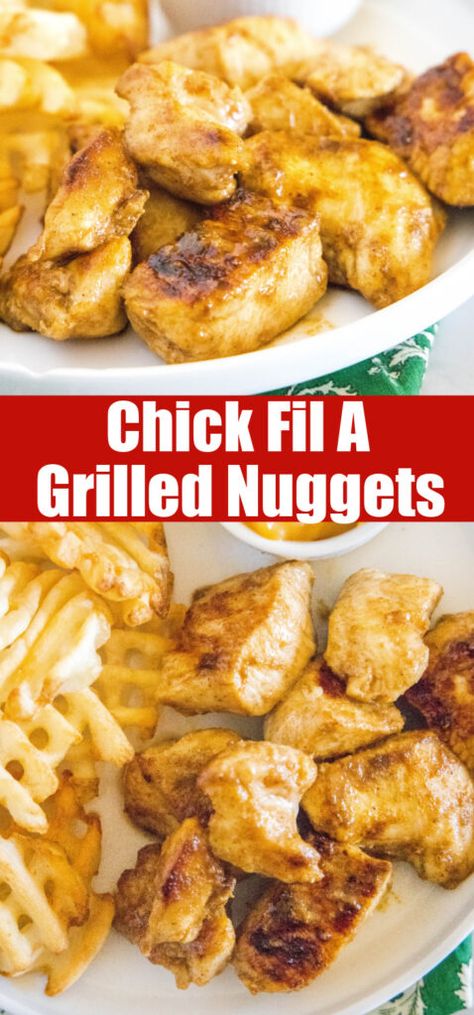 Grilled Nuggets, Chick Fil A Nuggets, Appetizer Sandwiches, Chicken Dishes Easy, Best Chicken Recipes, Easy Appetizer Recipes, Copycat Recipe, Chick Fil A, Chicken Nuggets