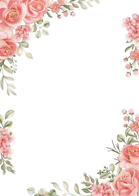 Photo rose pink gold floral frame flower... | Premium Photo #Freepik #photo #flower-border #floral-rosa #flower-frame #rose-background Flower Border Transparent Background, Pink Border Frame, Pink Background With Flowers, Rose Flower Background, Pink Flower Border, Floral Frame Background, Pink Flower Background, Pink Flowers Invitation, Floral Frame Design